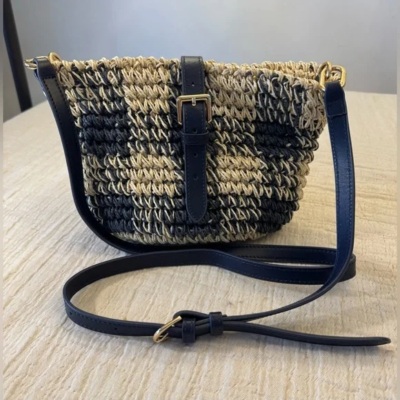 Nearly new! Vineyard Vines Navy Gingham 2 Way Bag - Picture 3 of 15